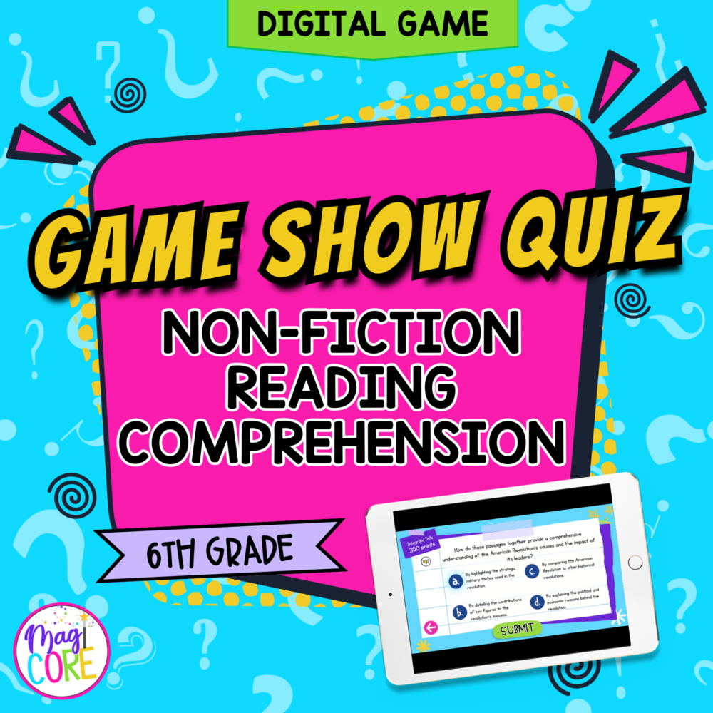 Jeopardy Style 6th Grade BUNDLE Reading Comprehension | MagiCore