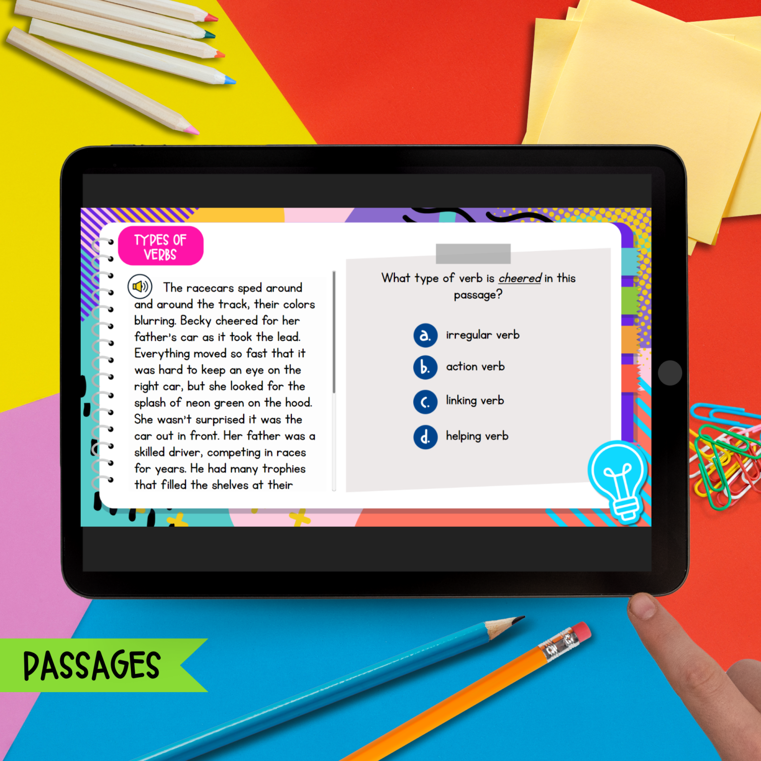 Jeopardy Parts of Speech Level 2 Reading Comprehension Review | MagiCore