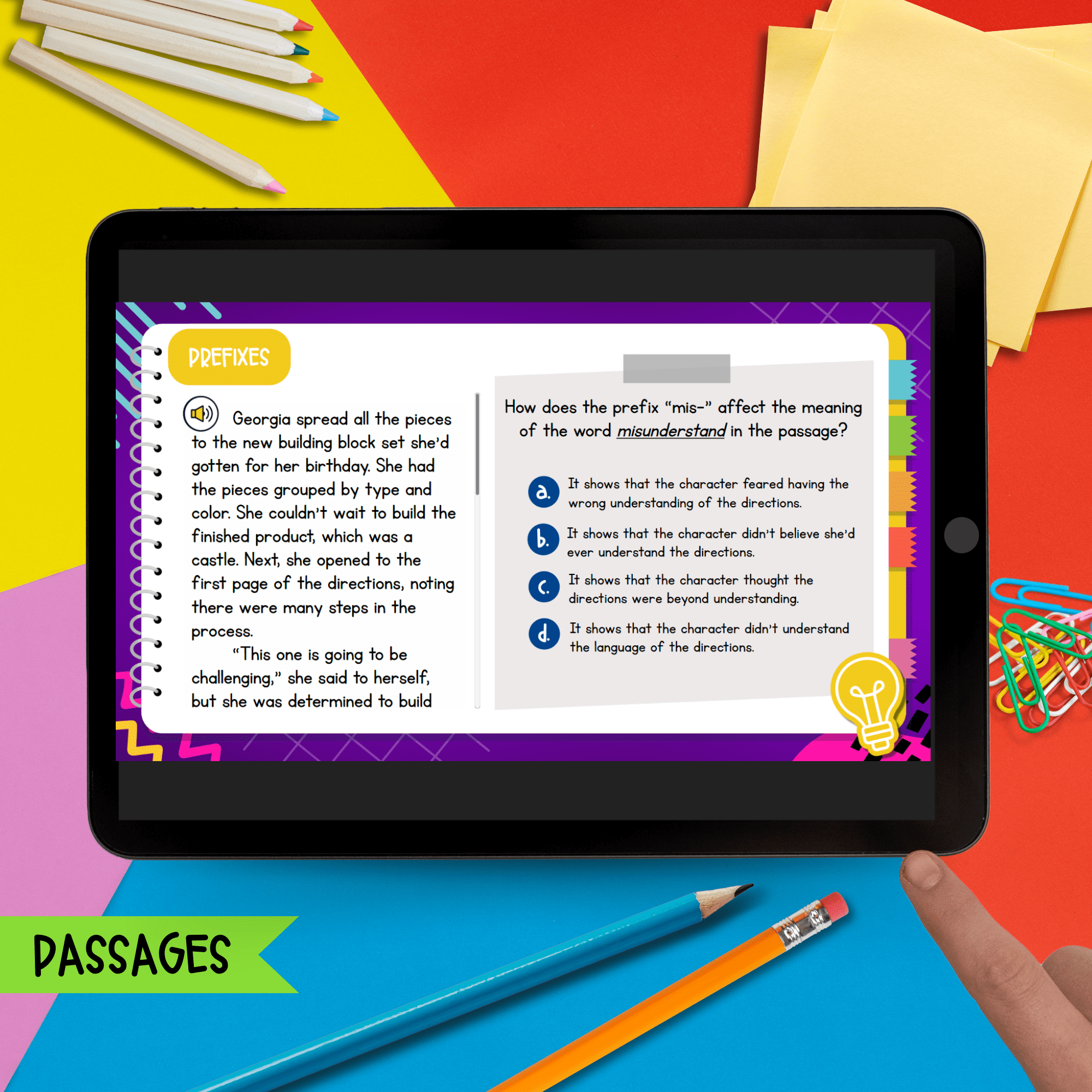 Jeopardy Style Affixes & Roots Reading Comprehension Review ELA Quiz Game Show - Image 3