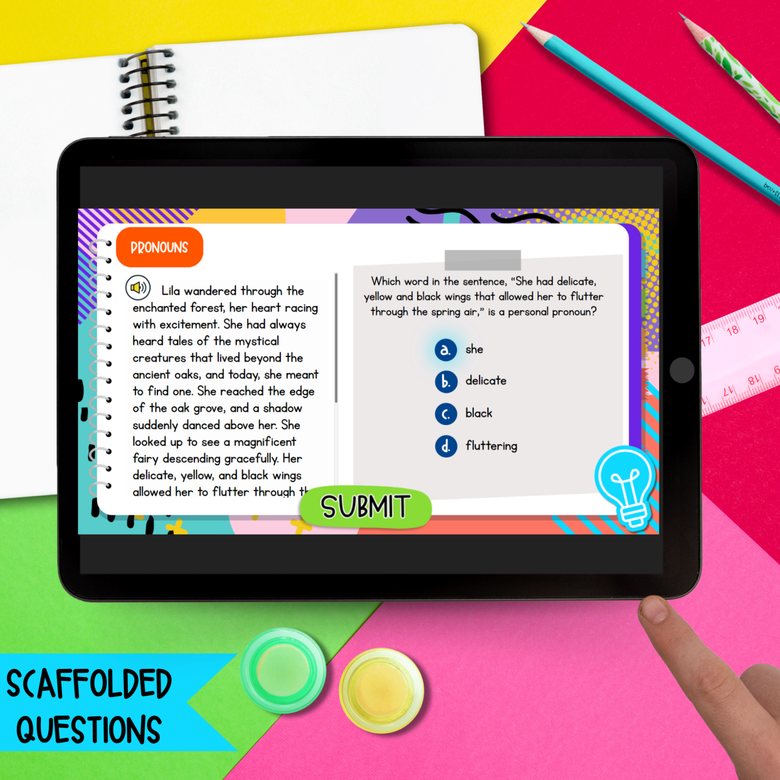 Jeopardy Parts of Speech Level 2 Reading Comprehension Review | MagiCore