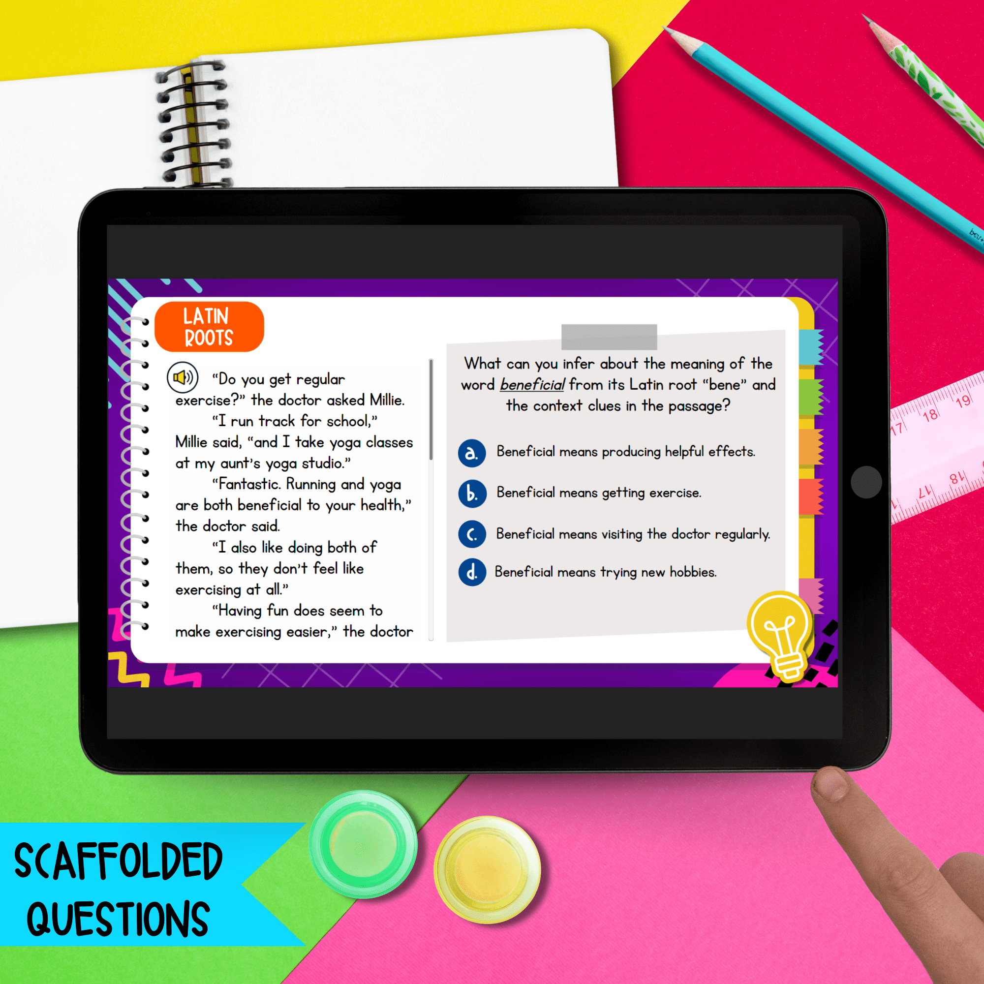 Jeopardy Style Affixes & Roots Reading Comprehension Review ELA Quiz Game Show - Image 4