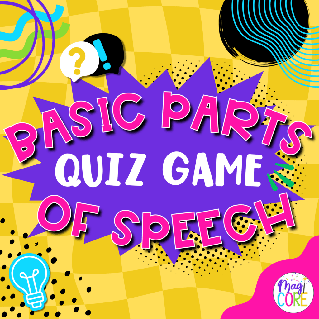 Jeopardy Basic Parts of Speech Reading Comprehension Review | MagiCore