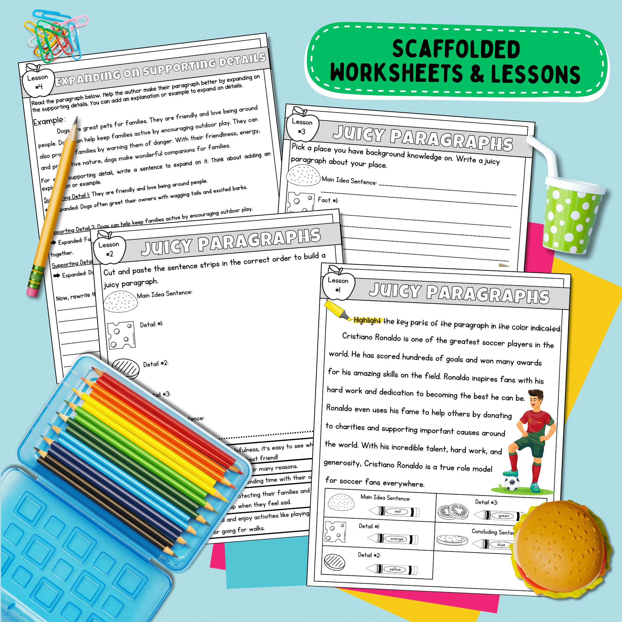 How to Write a Paragraph Practice Worksheets and Graphic Organizers - Image 3