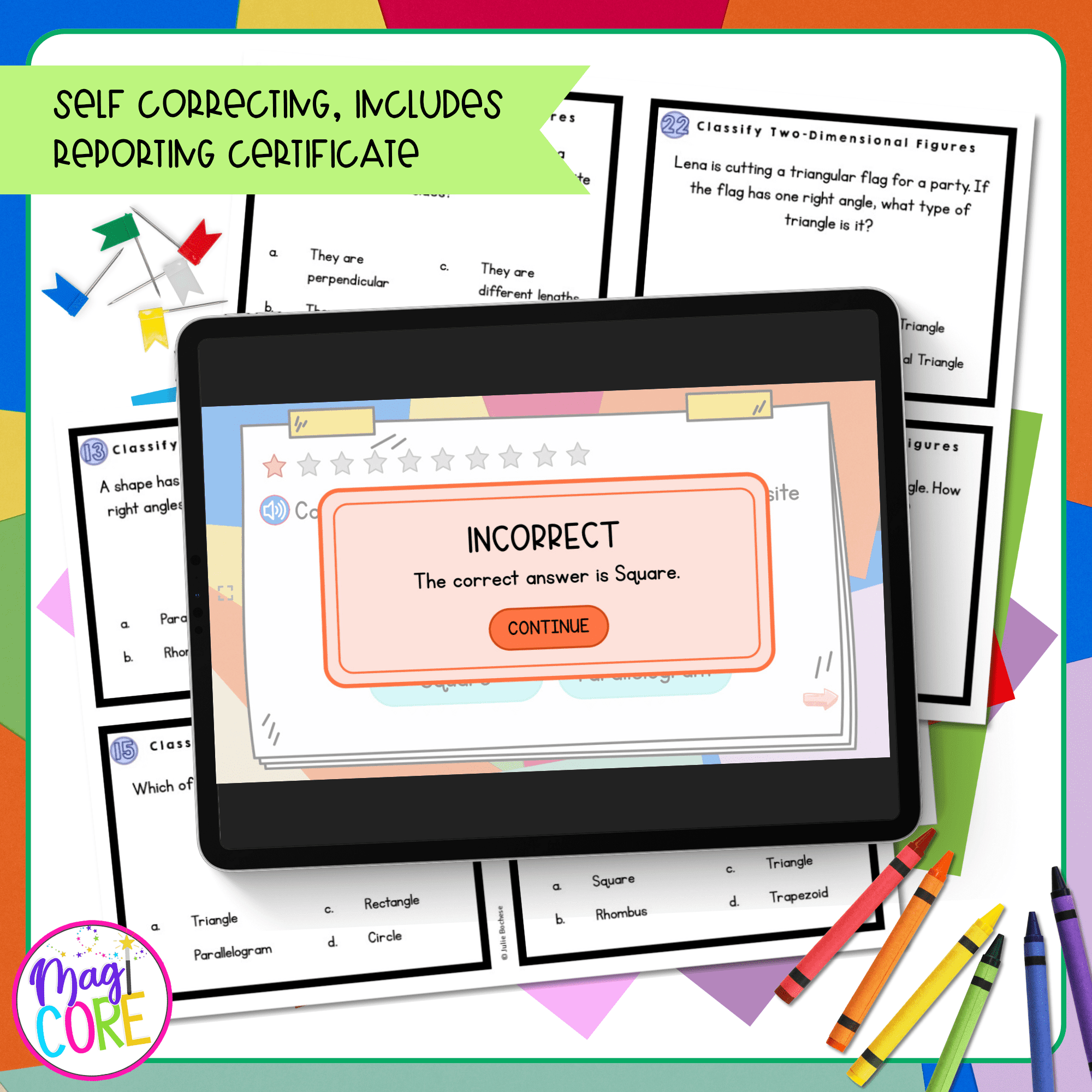 Classify 2D Figures - 4th Grade Task Cards - Print & Digital - 4.G.A.2 - Image 3