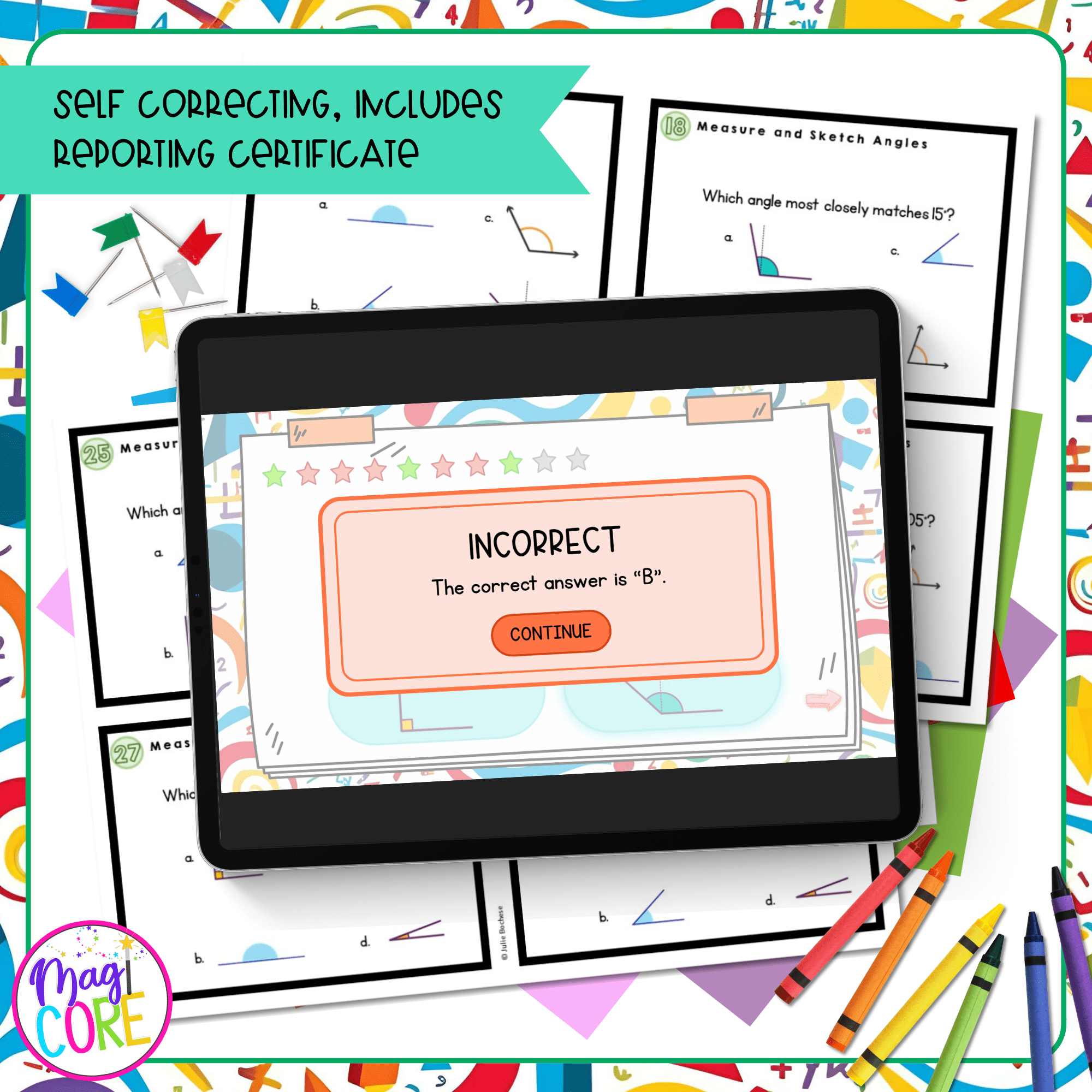 Measure Angles to the Nearest Degree with Protractors - 4th Grade Task Cards - Image 3