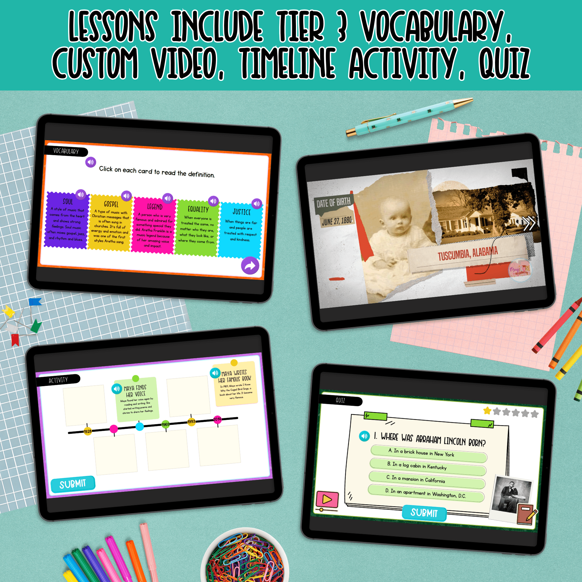 Biography Social Studies Video Lessons - 1st Grade Bundle - Image 3