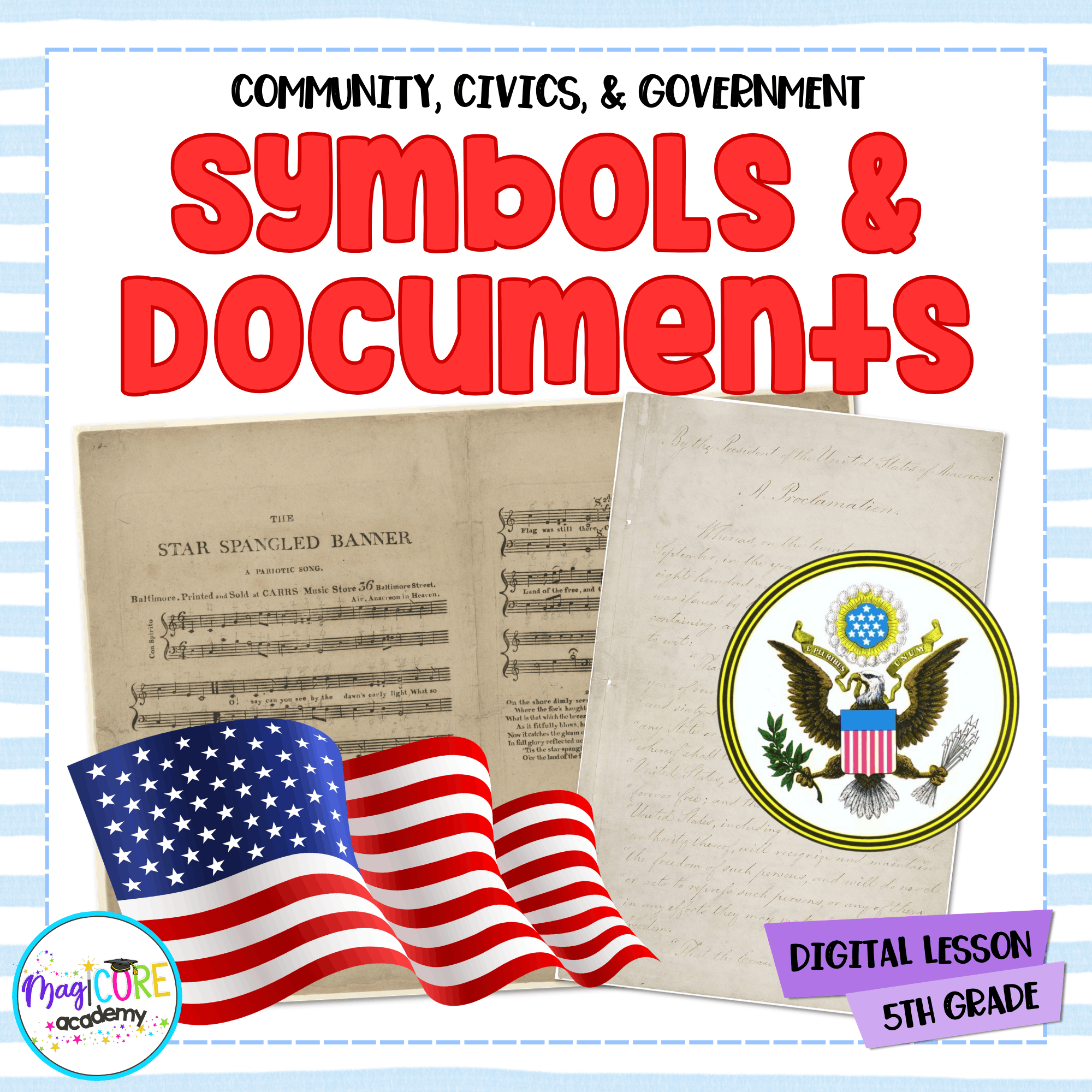 Symbols and Documents with the U.S. flag