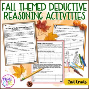 Deductive Reasoning Logic Puzzles Activity - Fall & Halloween Math - 2nd Grade