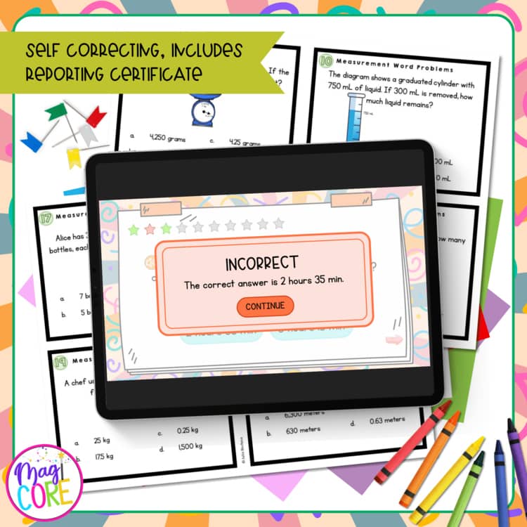 Solving Word Problems to Convert Measurements - 4th Grade Math Task Cards - Image 3