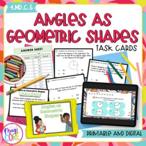 Angles as Geometric Shapes - 4th Grade Task Cards - Print & Digital - 4.MD.C.5