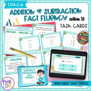 Addition & Subtraction Fact Fluency within 20 - 1st Grade Task Cards - 1.OA.C.6