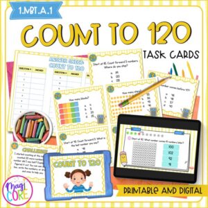 Count to 120 - 1st Grade Math Task Cards - 1.NBT.A.1 Print Digital Center