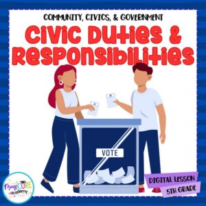 Civic Duties & Responsibilities Digital Social Studies Civics Lesson Activity