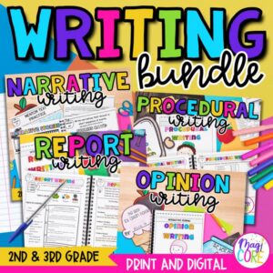 2nd & 3rd Grade Writing Bundle - Narratives, Opinions, Reports & Explanatory