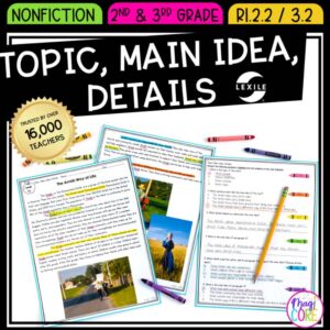 Main Idea and Details Reading Comprehension Passages & Questions RI.2.2 RI.3.2