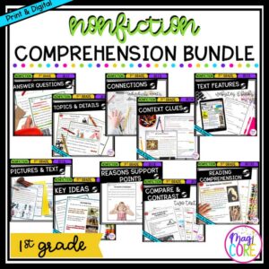 1st Grade Nonfiction Reading Comprehension Passages Worksheets Anchor Charts