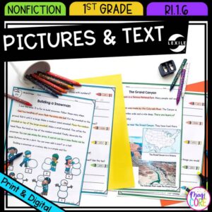 Information in Text and Pictures - 1st Grade RI.1.6 RI1.6 Passages Worksheets