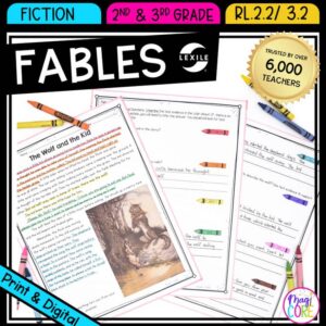 Retell Stories Fables Theme Reading Comprehension Passages 2nd 3rd RL.2.2 RL.3.2