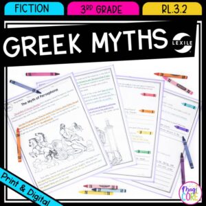Recount & Retell Stories Greek Mythology Reading Passages 3rd Grade RL.3.2 RL3.2