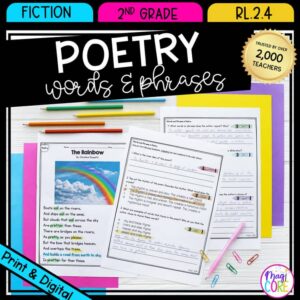 Poetry Words & Phrases - Poems Rhyme Alliteration Worksheets 2nd Grade RL.2.4