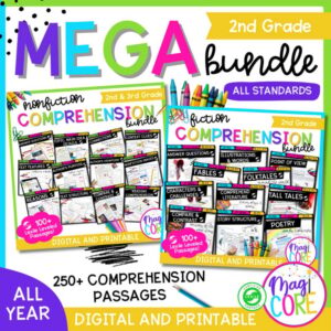 2nd Grade Reading Comprehension Passages & Questions MEGA Bundle Lexile Leveled