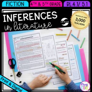 Inferences in Literature Reading Passages Questions RL.4.1 RL.5.1 RL4.1 RL5.1