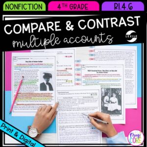 Compare & Contrast Multiple Accounts Reading Passages 4th Grade RI.4.6 RI4.6