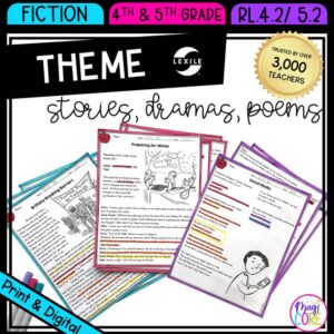 Theme in Stories Plays & Poems RL.4.2 RL.5.2 - Reading Passages for RL4.2 RL5.2