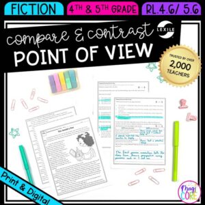 Compare & Contrast Point of View Lexile Reading Passage Worksheet RL.4.6 RL.5.6
