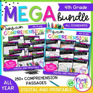 4th Grade Reading Comprehension Passages & Questions Mega Bundle Lexile Leveled