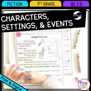 Characters, Settings, Events - Story Elements 1st Grade RL.1.3 Reading Passages