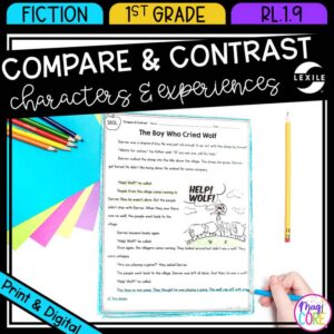 Compare & Contrast Stories - 1st Grade RL.1.9 Reading Passages Worksheets RL1.9