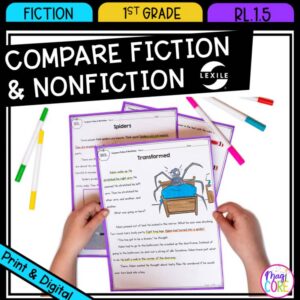 Compare Fiction & Nonfiction 1st Grade RL.1.5 Reading Passages Worksheets RL1.5