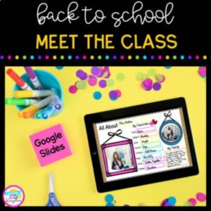 Back to School Meet The Teacher and Class in Google Slides for Distance Learning