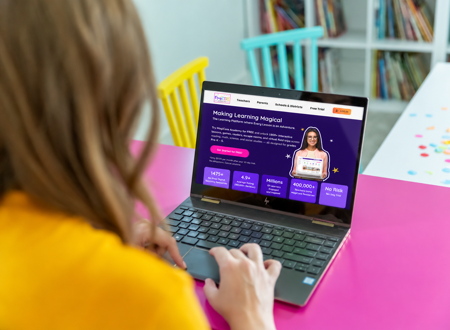 MagiCore Academy online learning platform on a laptop