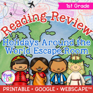 Holidays Around the World Reading Comprehension Escape Room 1st Grade Christmas