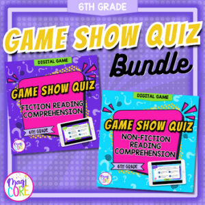 Jeopardy Style 6th Grade BUNDLE Reading Comprehension Review ELA Quiz Game Show