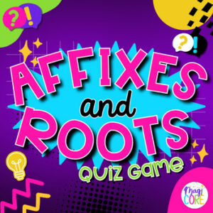 Jeopardy Style Affixes & Roots Reading Comprehension Review ELA Quiz Game Show