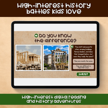 History Clash: Ancient Greece vs. Ancient Rome Digital Lesson Activity - Image 2