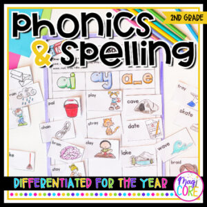 Phonics & Spelling 2nd Grade Word Work Differentiated Unit Worksheets Activities