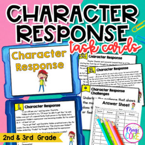 Character Response Task Cards - 2nd & 3rd Grade Reading Comprehension RL.2.3