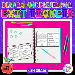 4th Grade Reading Comprehension Exit Tickets Slips Literature Informational Text
