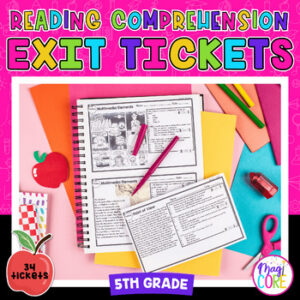 5th Grade Reading Comprehension Exit Tickets Slips Literature Informational Text