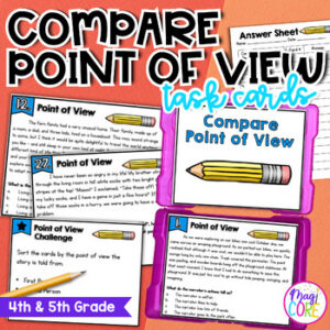 Point of View Task Cards 4th 5th Grade First and Third Person POV RL.4.6 RL.5.6