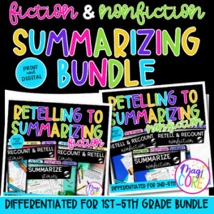Summary Fiction & Nonfiction Reading Comprehension Passages Differentiated