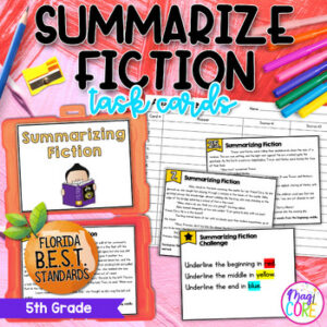 Summarize Theme of a Story Play Poem Task Cards - 5th Grade RL.5.2