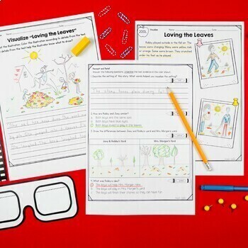 Visualizing Stories 1st Grade Reading Comprehension Passages Activity Worksheets - Image 4