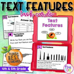 Nonfiction Text Features Task Cards 4th 5th Grade RI.4.7 RI.5.7 & FL BEST ELA
