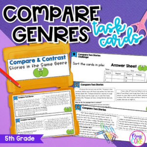 Compare Stories in the Same Genre Similar Theme Task Cards - 5th Grade RL.5.9