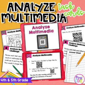 Analyzing Multimedia Task Cards - 4th & 5th Grade - RL.4.7 RL.5.7